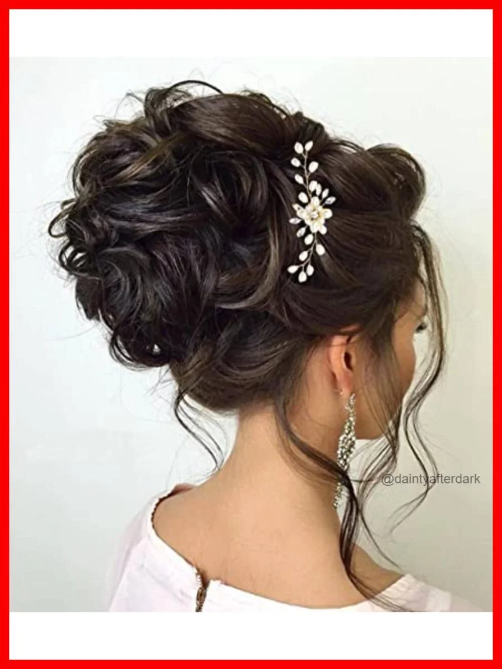 Pearl Crystal Rhinestone Bridal Hair Comb and 4 Pins Set